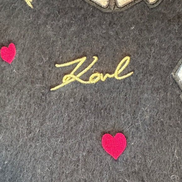 Karl Lagerfeld Black Textured Cat Chunky Scarf - Picture 5 of 6